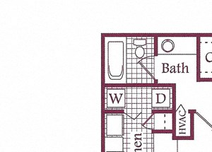 1 Bed, 1 Bath, 766 square feet floor plan A2