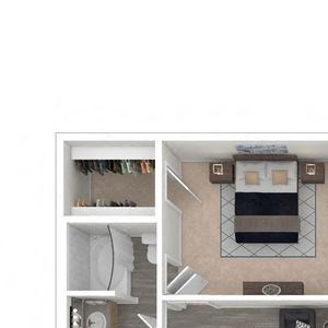 1 Bed, 1 Bath 745 square feet floor plan Savannah 3d furnished