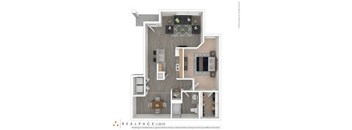 a floor plan of a 1 bedroom apartment