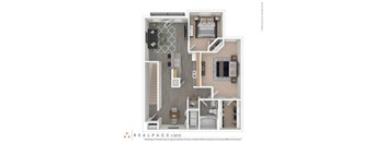 a floor plan of a 1 bedroom apartment