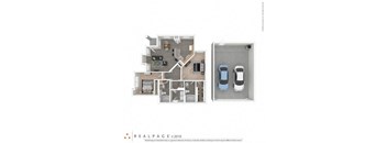 a bedroom floor plan with a bedroom and a living room