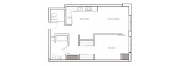 a floor plan of a home with a small footprint