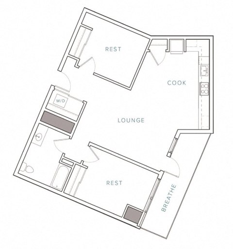 a floor plan of a bedroom apartment