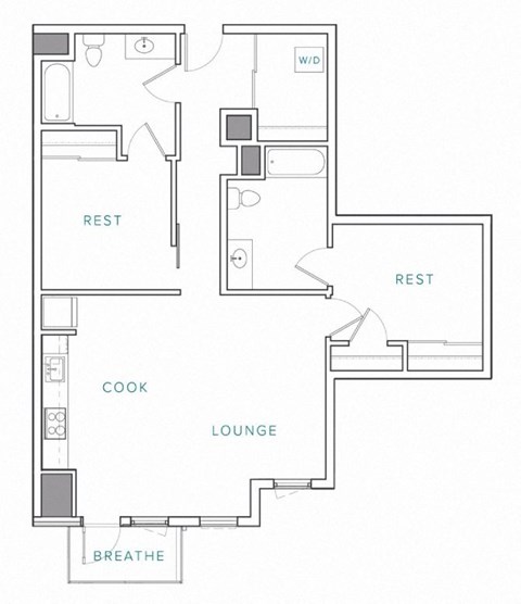 a floor plan of a home with a small footprint