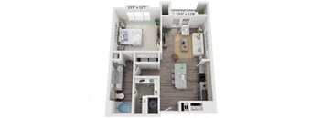 a floor plan with a bedroom a bathroom and a living room