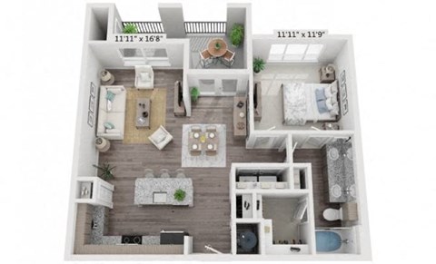 a floor plan of a two bedroom apartment