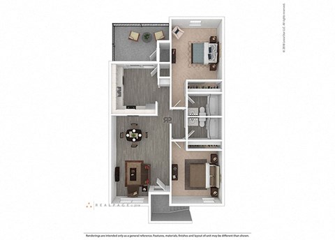 a floor plan of a two bedroom apartment