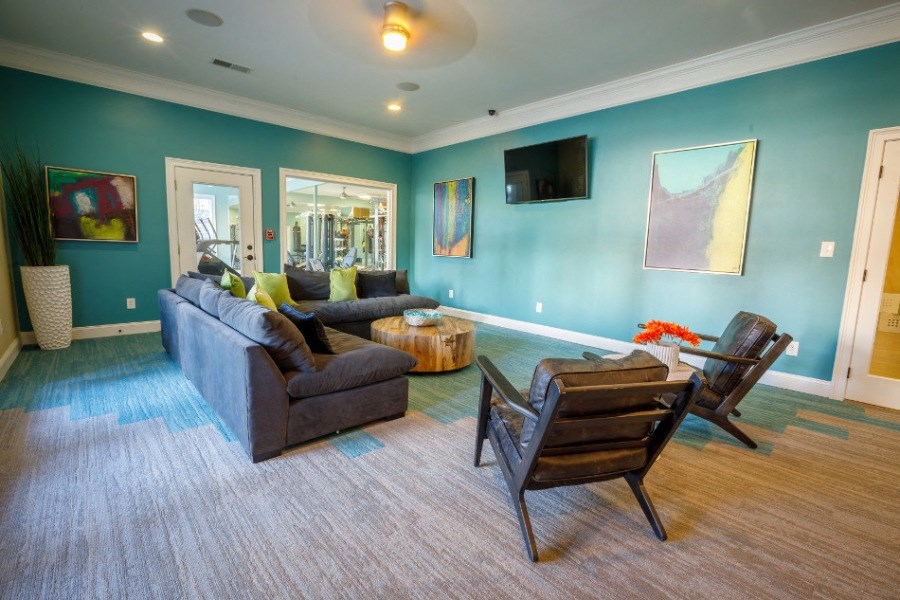 The Asher at Sugarloaf apartments in Lawrenceville Georgia photo of entertainment area