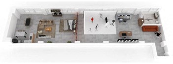 a floor plan of a house with a white wall