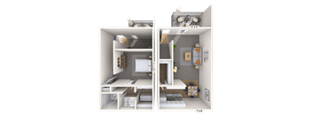 Marsh Cove Apartments in Savannah Georgia photo of one bedroom floorplan