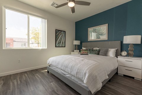 Primary bedroom in North Las Vegas home for rent at Alowyn Homes