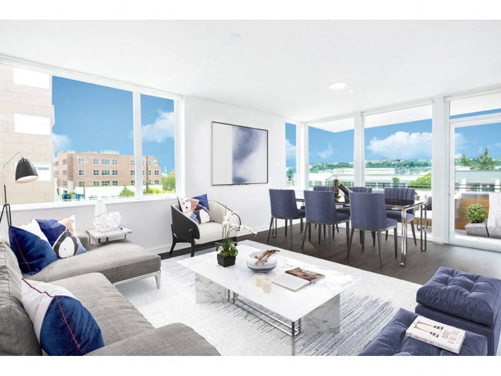 Living room with windows