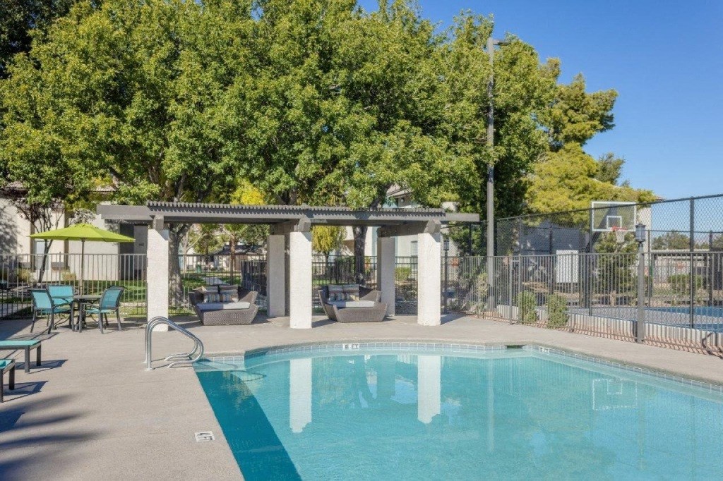 the swimming pool at our apartments