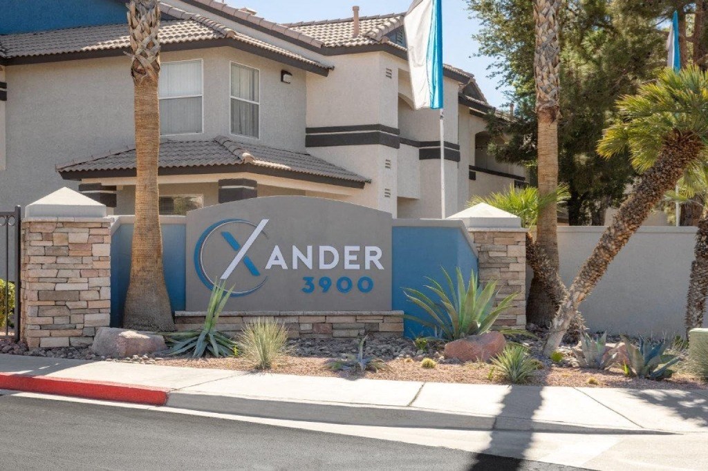 a building with a sign in front of it