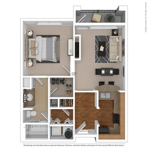 3D rendering of floor plan