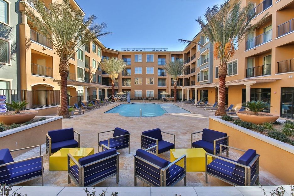 Adobe at Red Rock, Las Vegas Apartments, sparkling pool.