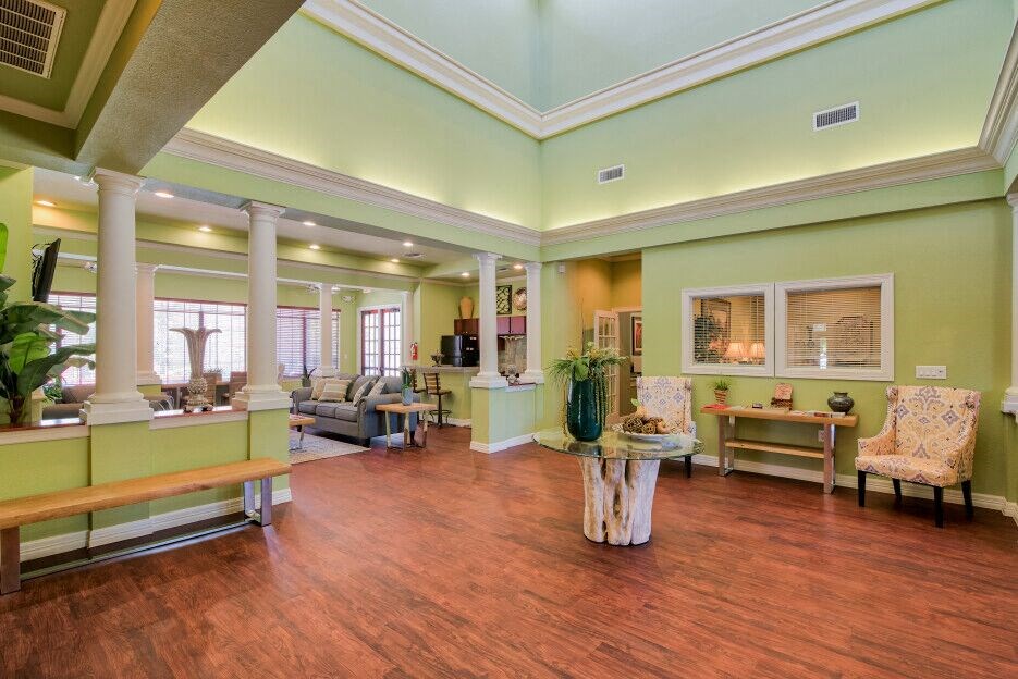 Clubhouse with area to sit on couches and chairs