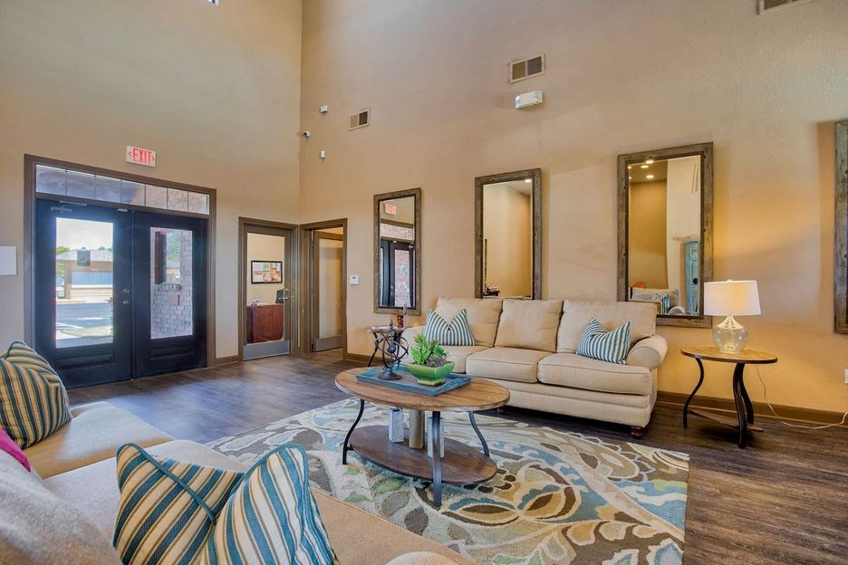 Club house with chairs and tables and couches