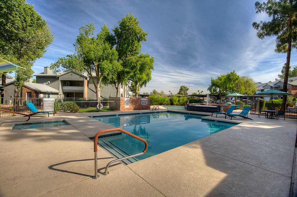 the swimming pool at our apartments