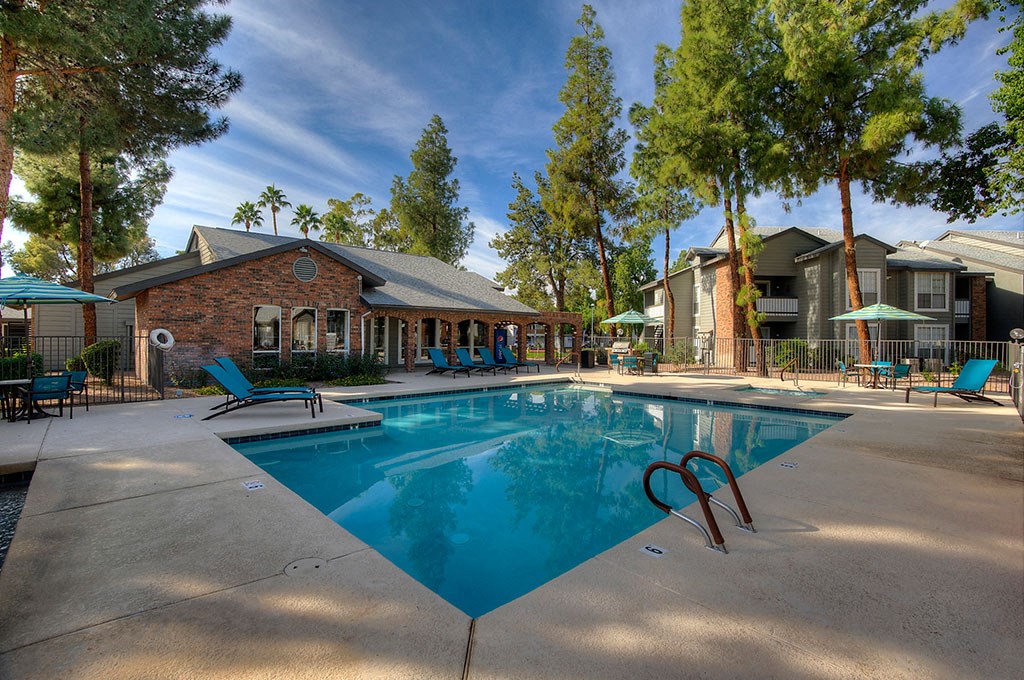 the swimming pool at our apartments