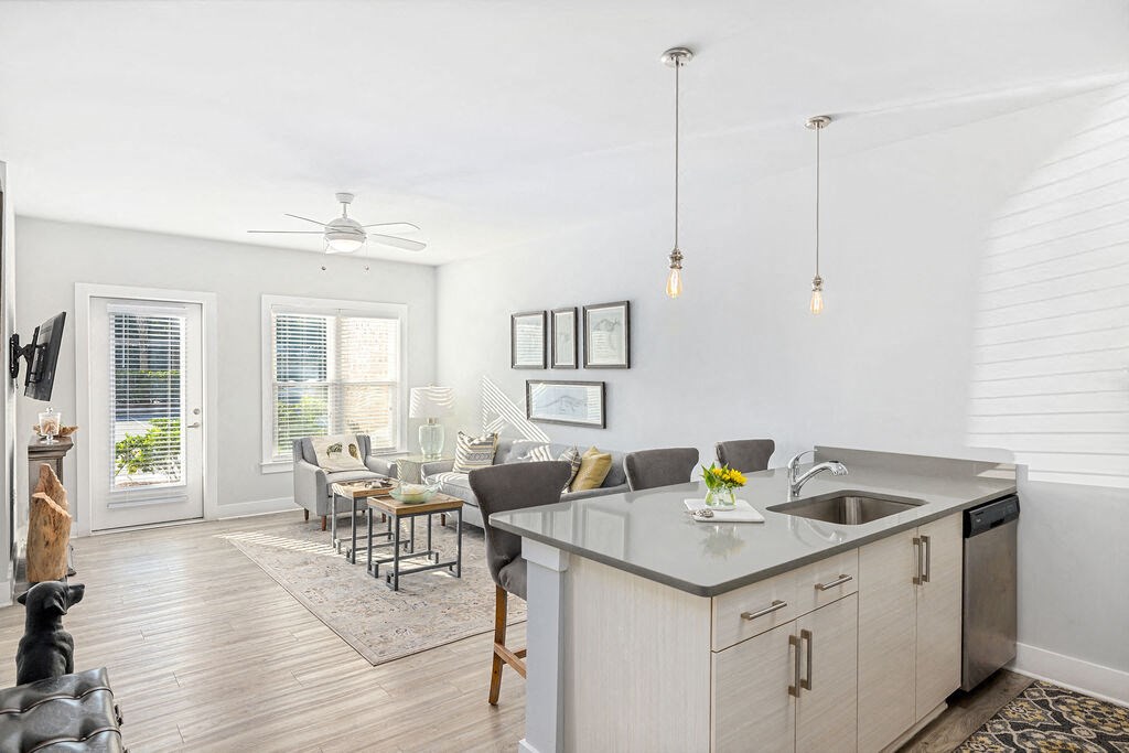 Kitchen And Living at The Ashley, Charleston, South Carolina