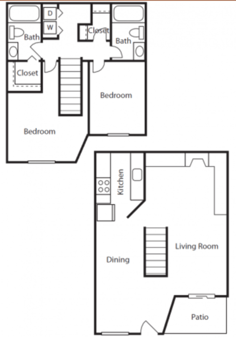 The Pearl at Highland Village Apartments in Jackson Mississippi photo of The Ascot Floorplan