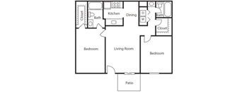 The Pearl at Highland Village Apartments in Jackson Mississippi photo of The Newport Floorplan
