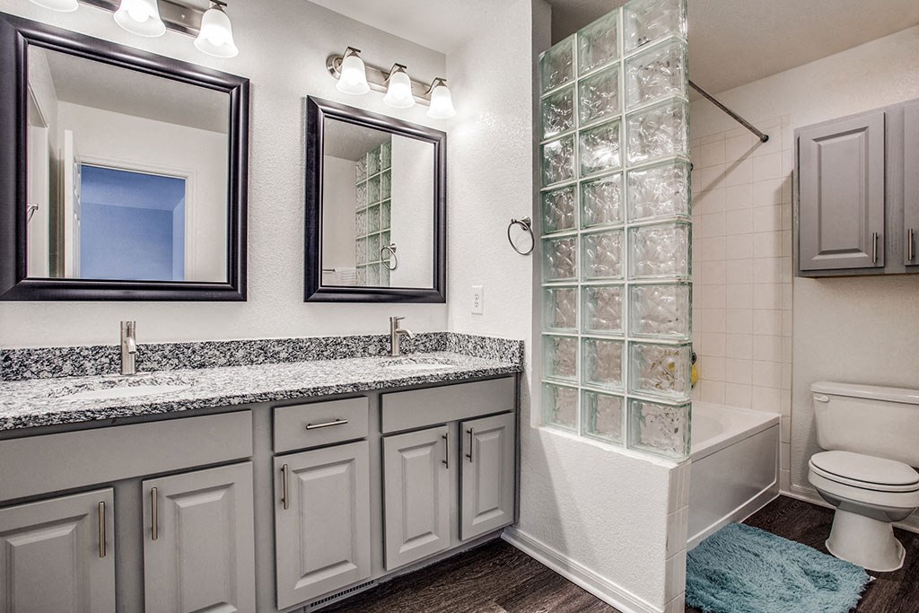 a bathroom with a shower toilet and sink