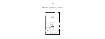 the floor plan of s1 studio apartment
