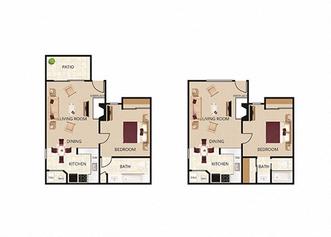 a floor plan of the acadia with two bedrooms and two bathrooms