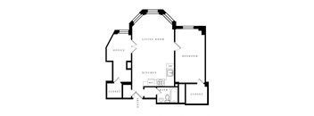 a floor plan of the upper level of a house with bedrooms and a living room