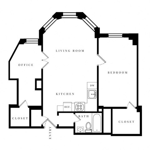 a floor plan of the upper level of a house with bedrooms and a living room
