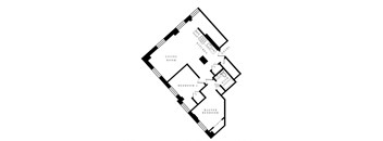 a floor plan of a bedroom floor plan with a bedroom and a living room