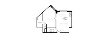 a floor plan of a house with an asymmetrical floor plan with an