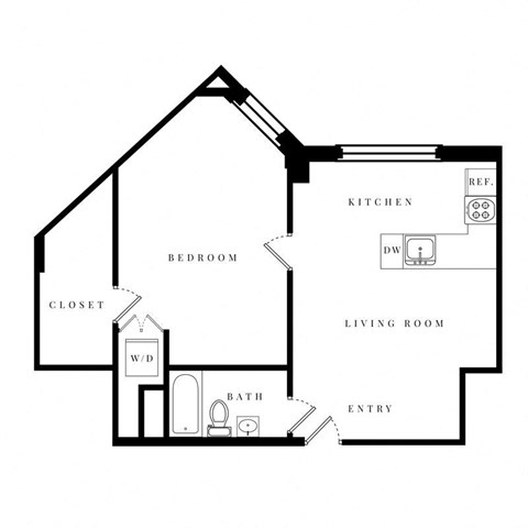 a floor plan of a house with an asymmetrical floor plan with an