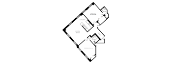 a floor plan of a house showing the bedrooms and the living room
