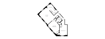 a floor plan for a triangular shaped building with a floor ratio of 1 to 3