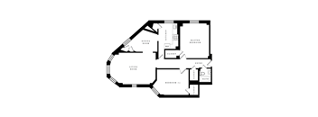 a floor plan of a house showing the floor plan for the living room and bedroom
