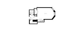a floor plan of a house with a living room and a dining room