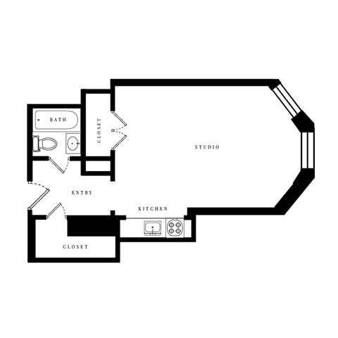 a floor plan of a house with a living room and a dining room