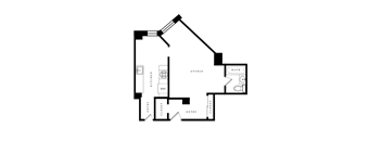 a floor plan of a house shaped like a footprint with an open floor plan with