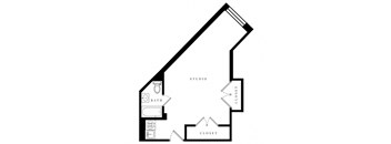 a floor plan of a house with a loft and a staircase