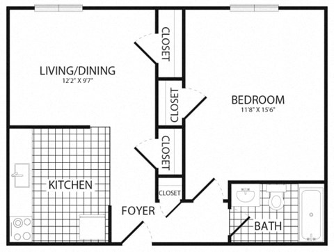 a floor plan of a bedroom apartment with a bathroom and a living room