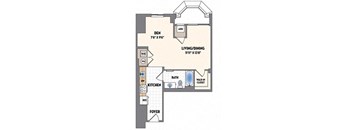 the floor plan of a small house with bedrooms and a living room