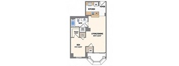 a floor plan of a small house with a bedroom and a living room