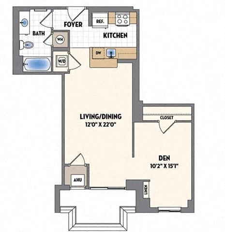 a floor plan of a house with a bedroom and a bathroom