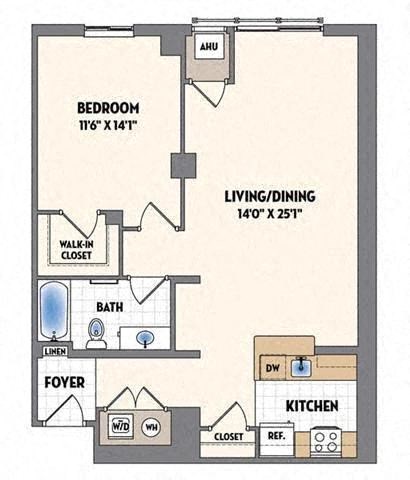 a floor plan of a house with a bedroom and a living room