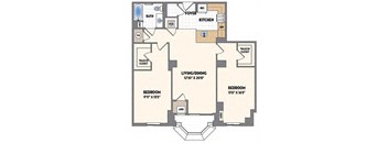 a floor plan of a house with bedrooms and a bathroom