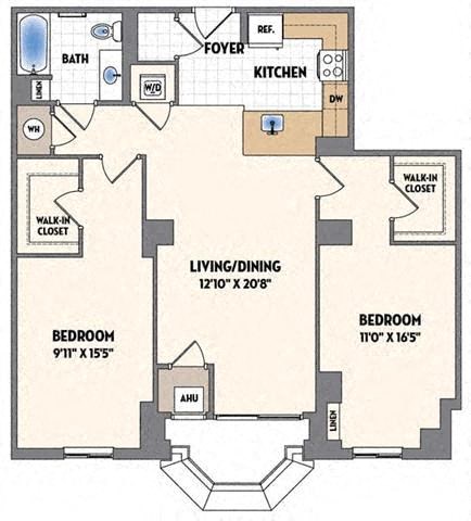 a floor plan of a house with bedrooms and a bathroom
