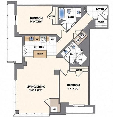 a floor plan of a house with bedrooms and a staircase